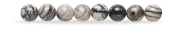 Black Silk Stone Gemstone Beads